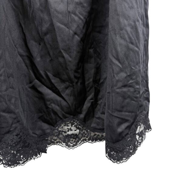 Adonna Womens Black Maxi High Slit Elastic Waist Half Slip Skirt Satin sz 1X - Picture 7 of 16